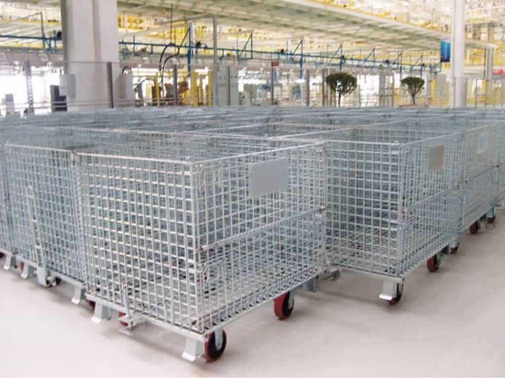 Wire Mesh Containers with Wheels