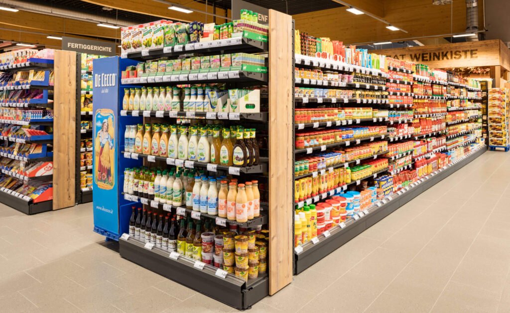 gondola supermarket shelves