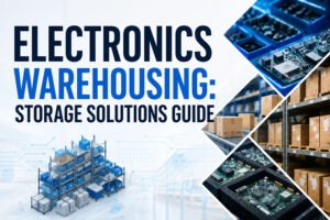 Electronics warehouse with secure, ESD-aware and automated storage zones