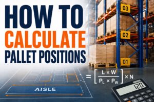 Warehouse pallet rack layout illustrating how to calculate pallet positions