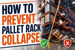Collapsed pallet racking illustrating warehouse structural safety risks